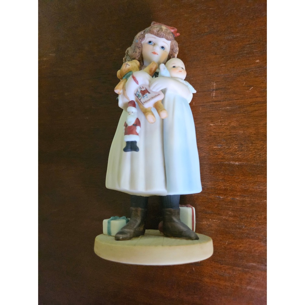 Jan Hagara Carol Figurine Limited Edition 1984-85 White Red Christmas Decor